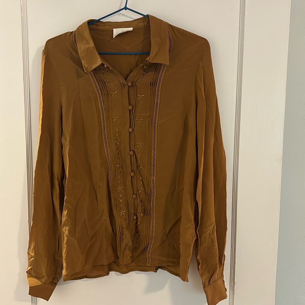 Sezane silk blouse, size L